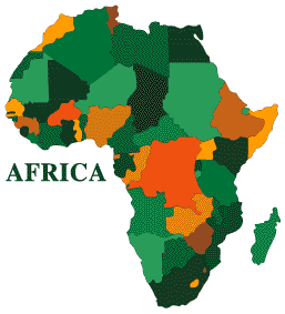 map of Africa, with individual countries 